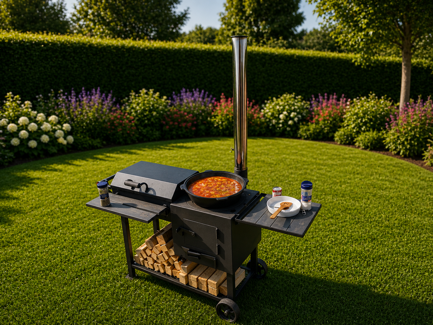 3-in-1 Cooking Station - BBQ • Range Cooker • Prep Table